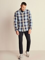 Blue Textured Check Shacket - Image 1 of 9
