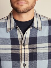 Blue Textured Check Shacket - Image 4 of 9
