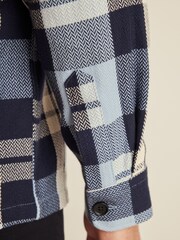 Blue Textured Check Shacket - Image 5 of 9