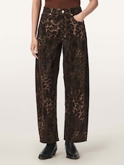 AllSaints Brown Sadie Barrel Jeans - Image 1 of 8