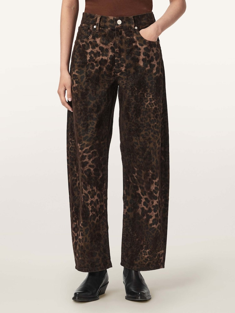 AllSaints Brown Sadie Barrel Jeans - Image 1 of 8