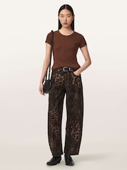 AllSaints Brown Sadie Barrel Jeans - Image 6 of 8
