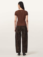 AllSaints Brown Sadie Barrel Jeans - Image 7 of 8