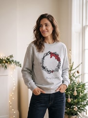 Christmas Wreath Sweatshirt By Stitch Style - Image 1 of 5