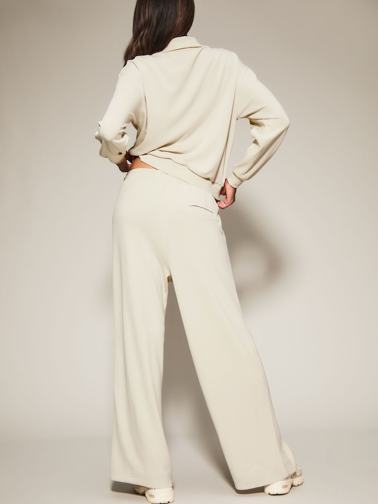 Knickerbox Cream Scuba Wide Leg Trousers - Image 2 of 5 Knickerbox Cream Scuba Wide Leg Trousers - Image 2 of 5