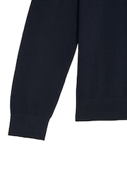Lyle & Scott Navy Blue Boys Crew Neck Knitted 100% Cotton Jumper - Image 5 of 5