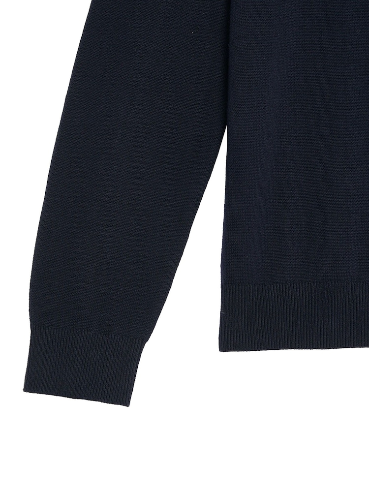 Lyle & Scott Navy Blue Boys Crew Neck Knitted 100% Cotton Jumper - Image 5 of 5 Lyle & Scott Navy Blue Boys Crew Neck Knitted 100% Cotton Jumper - Image 5 of 5