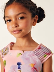 Baker by Ted Baker Apricot Orange Floral Scuba Dress - Image 4 of 11