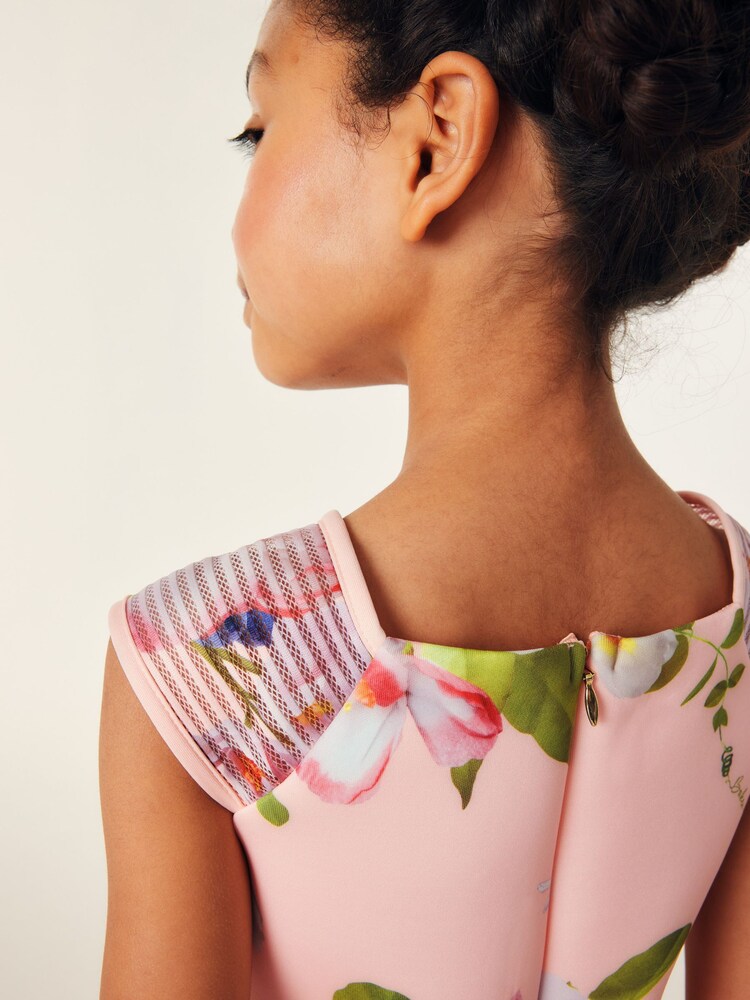 Baker by Ted Baker Apricot Orange Floral Scuba Dress - Image 5 of 11