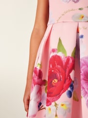 Baker by Ted Baker Apricot Orange Floral Scuba Dress - Image 7 of 11