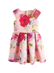 Baker by Ted Baker Apricot Orange Floral Scuba Dress - Image 8 of 11
