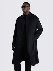 MOSS Black Double Faced Long Coat - Image 1 of 4