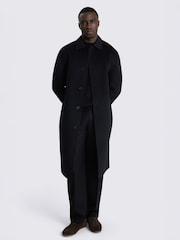 MOSS Black Double Faced Long Coat - Image 2 of 4