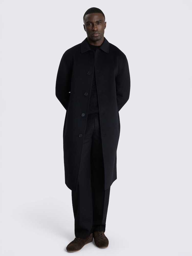 MOSS Black Double Faced Long Coat - Image 2 of 4