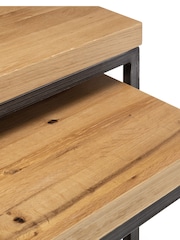 Julian Bowen Oak Brooklyn Nesting Lamp Tables - Image 5 of 5
