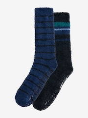 Totes Blue Super Soft Cosy Slipper-Sox Socks 2 pack - Image 4 of 8