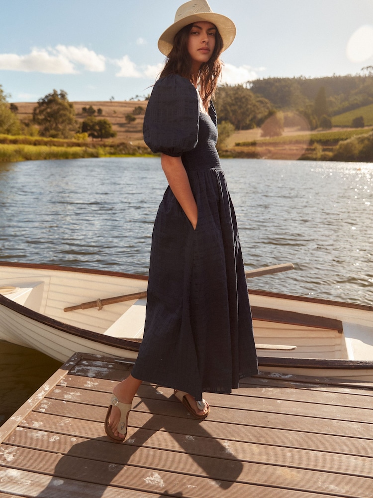 Barbour® Navy Macy Midi Dress - Image 1 of 14 Barbour® Navy Macy Midi Dress - Image 1 of 14