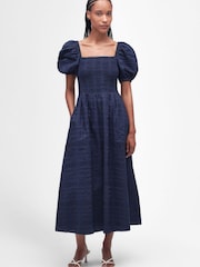 Barbour® Navy Macy Midi Dress - Image 9 of 14