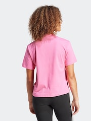 adidas Pink 100% Cotton Sportswear Floral Graphic Big Logo T-Shirt - Image 3 of 7