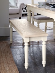 Laura Ashley White Dorset Dining Bench - Image 1 of 6
