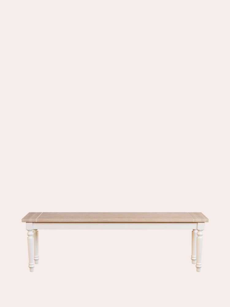 Laura Ashley White Dorset Dining Bench - Image 2 of 6