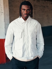 Light Grey EDIT 4 Pocket Lightweight Shacket - Image 1 of 10