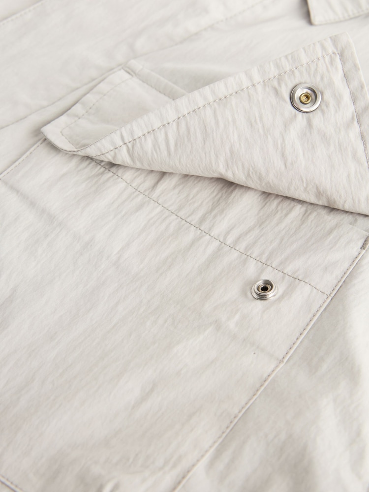 Light Grey EDIT 4 Pocket Lightweight Shacket - Image 10 of 10