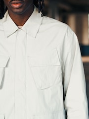 Light Grey EDIT 4 Pocket Lightweight Shacket - Image 4 of 10