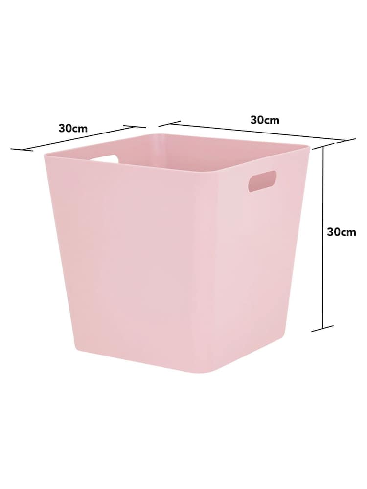 Wham Set of 3 Pink Large Cube Plastic Storage Baskets - Image 4 of 4 Wham Set of 3 Pink Large Cube Plastic Storage Baskets - Image 4 of 4