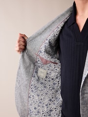 Chambray Blue Trimmed Linen Blazer - Image 5 of 5
