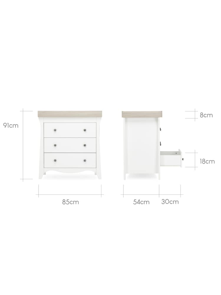 CuddleCo White Ash Cashmere Clara Nursery Furniture Set 2 Piece - Image 7 of 7
