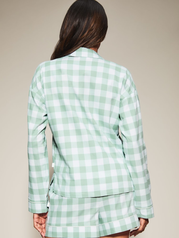 Knickerbox Green Gingham Shirt & Short Pyjamas Set - Image 2 of 4 Knickerbox Green Gingham Shirt & Short Pyjamas Set - Image 2 of 4