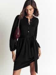 Boden Black Adele Belted Jersey Dress - Image 3 of 3
