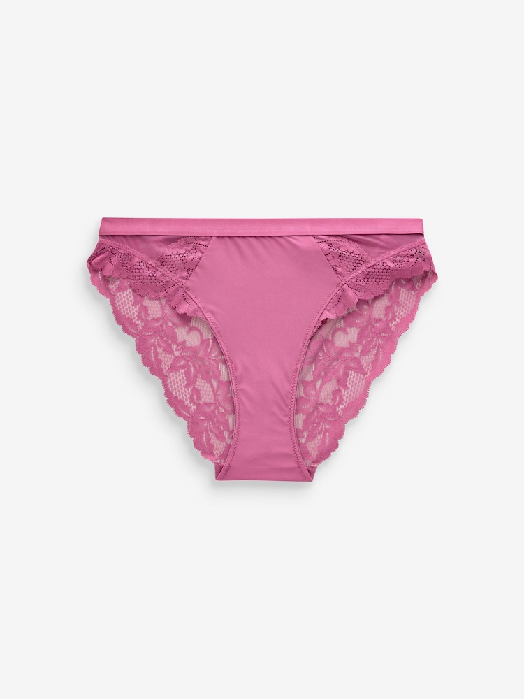 Animal Print/Rosenpink - Slips mit Spitzenbesatz und hohem Beinschnitt im 2er-Pack - Image 6 of 7