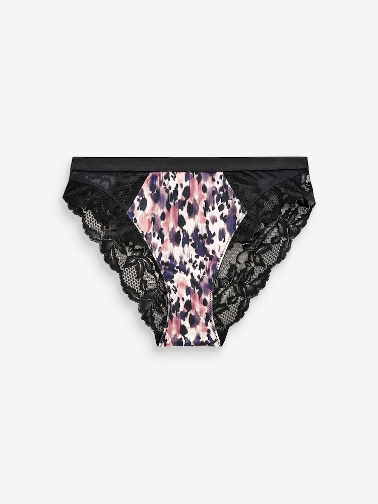 Animal Print/Rosenpink - Slips mit Spitzenbesatz und hohem Beinschnitt im 2er-Pack - Image 7 of 7