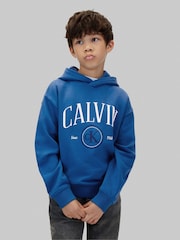 Calvin Klein Blue Logo Hoodie - Image 1 of 5