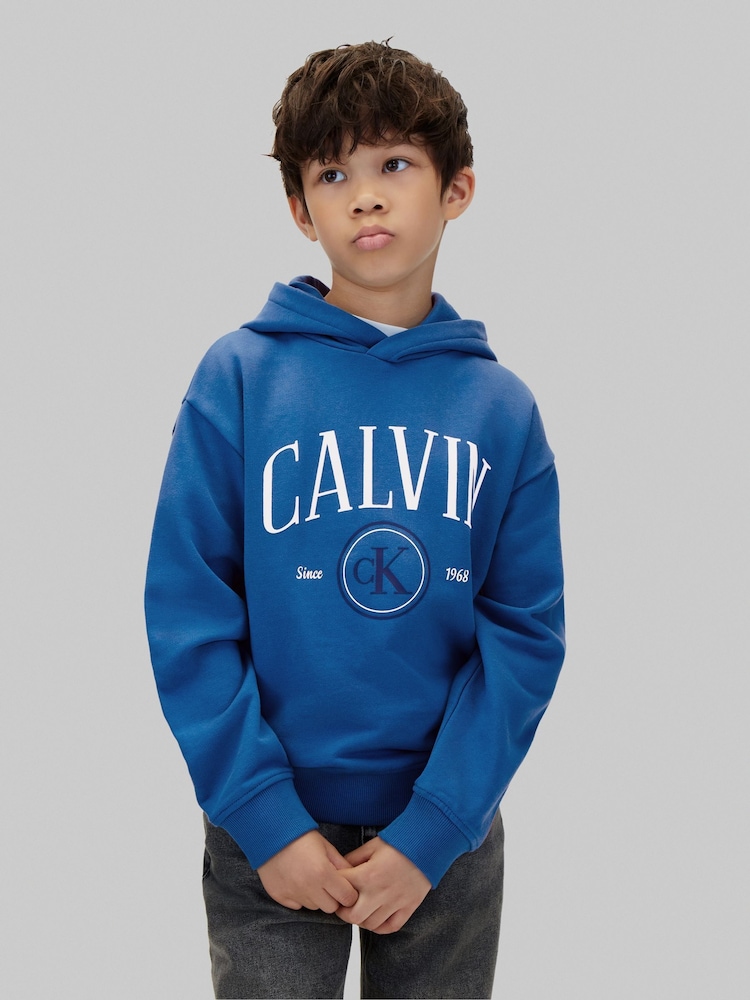 Calvin Klein Blue Logo Hoodie - Image 1 of 5