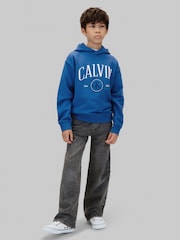 Calvin Klein Blue Logo Hoodie - Image 3 of 5