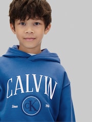 Calvin Klein Blue Logo Hoodie - Image 4 of 5