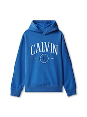 Calvin Klein Blue Logo Hoodie - Image 5 of 5