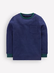 Boden Blue Cosy Mid-Weight T-Shirt - Image 1 of 3