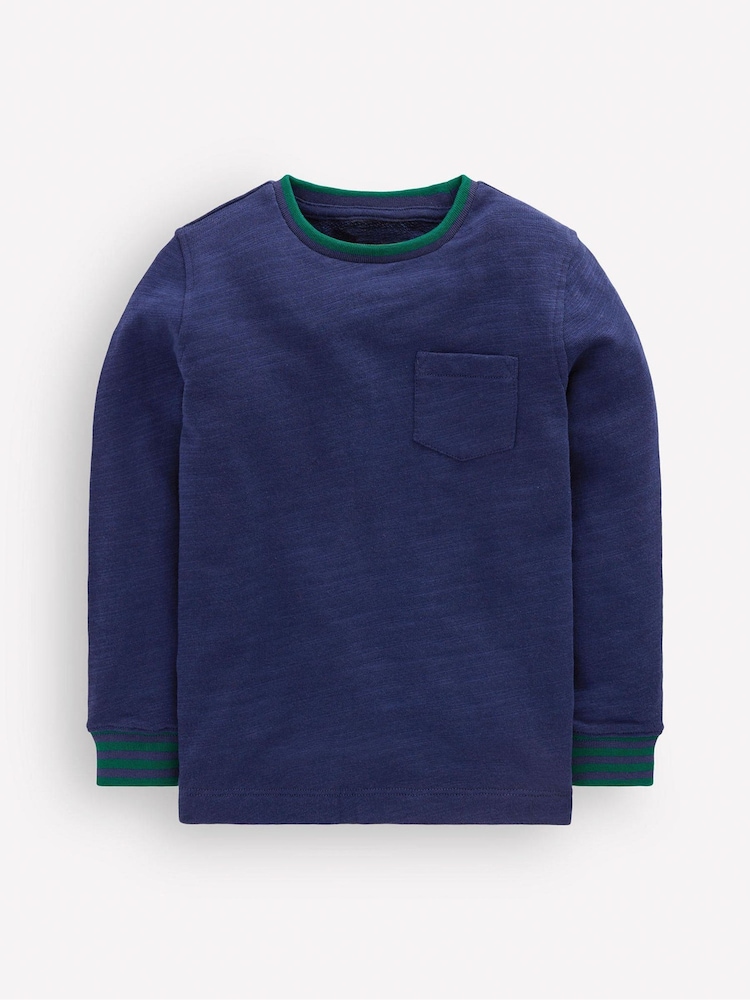 Boden Blue Cosy Mid-Weight T-Shirt - Image 1 of 3