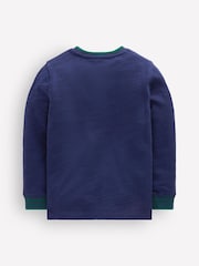 Boden Blue Cosy Mid-Weight T-Shirt - Image 2 of 3