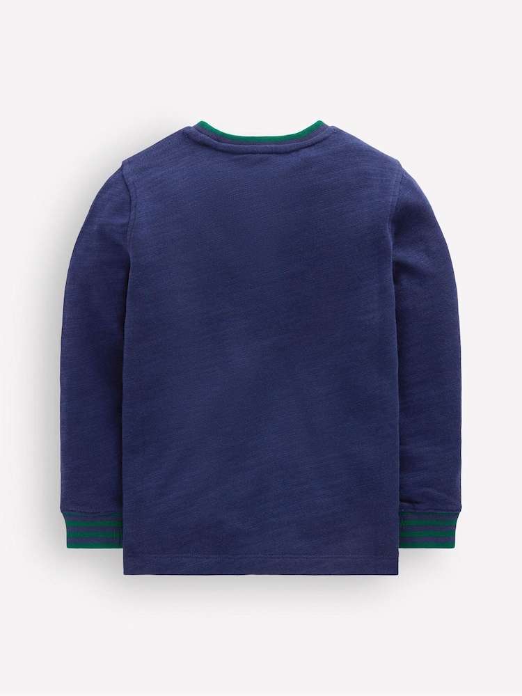 Boden Blue Cosy Mid-Weight T-Shirt - Image 2 of 3
