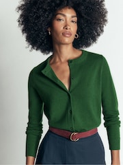 Boden Green Elsie Cashmere Crew Cardigan - Image 4 of 5