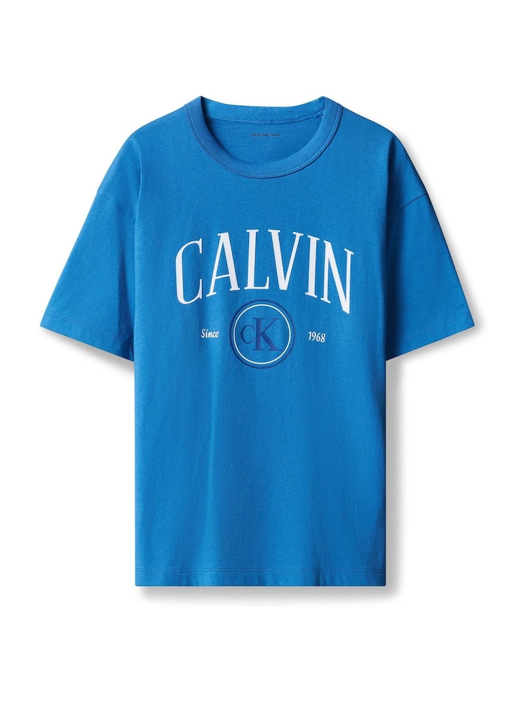 Calvin Klein Blue Graphic Logo T-Shirt - Image 6 of 6