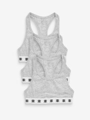 River Island Grey Monogram Waistband Racer Crop Tops 3 Pack - Image 1 of 2