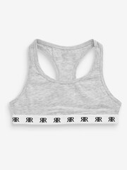 River Island Grey Monogram Waistband Racer Crop Tops 3 Pack - Image 2 of 2