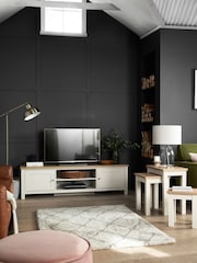 Cream Malvern Oak Effect Rectangle Set of 3 Nest of Tables - Image 2 of 8