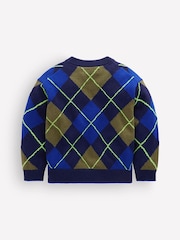 Boden Blue Argyle Jumper - Image 2 of 3